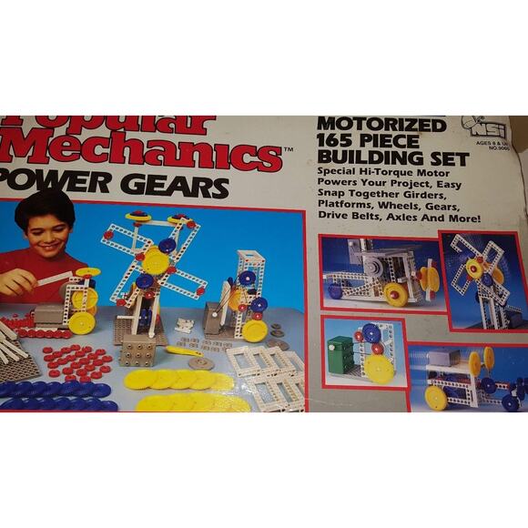1994 Popular Mechanics Power Gears Motorized Building Set Vintage - Picture 6 of 7
